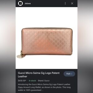 ✨Guccissima logo patent leather zippy wallet